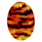 Red  Waves Abstract Series No5 Oval Ornament (Two Sides) Front