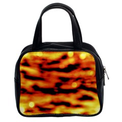 Red  Waves Abstract Series No5 Classic Handbag (Two Sides)