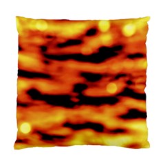 Red  Waves Abstract Series No5 Standard Cushion Case (one Side) by DimitriosArt