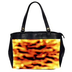 Red  Waves Abstract Series No5 Oversize Office Handbag (2 Sides) by DimitriosArt