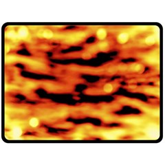 Red  Waves Abstract Series No5 Fleece Blanket (large)  by DimitriosArt