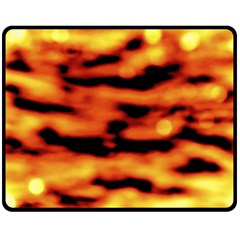 Red  Waves Abstract Series No5 Fleece Blanket (medium)  by DimitriosArt