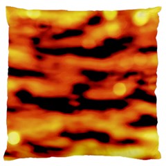 Red  Waves Abstract Series No5 Large Cushion Case (two Sides) by DimitriosArt