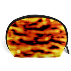 Red  Waves Abstract Series No5 Accessory Pouch (large) by DimitriosArt