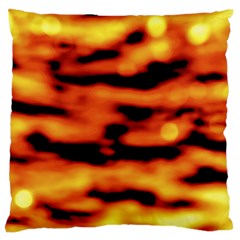 Red  Waves Abstract Series No5 Large Flano Cushion Case (one Side) by DimitriosArt