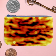 Red  Waves Abstract Series No5 Large Coin Purse by DimitriosArt