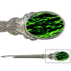 Green  Waves Abstract Series No3 Letter Opener by DimitriosArt