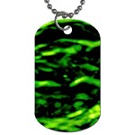 Green  Waves Abstract Series No3 Dog Tag (Two Sides) Front