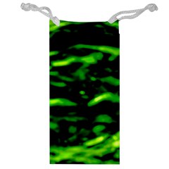 Green  Waves Abstract Series No3 Jewelry Bag