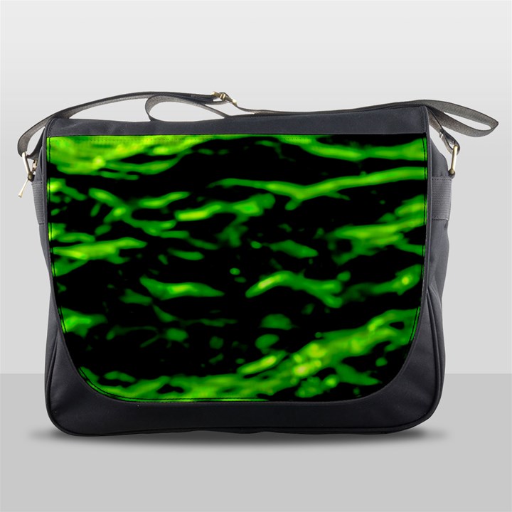 Green  Waves Abstract Series No3 Messenger Bag