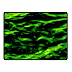 Green  Waves Abstract Series No3 Double Sided Fleece Blanket (small)  by DimitriosArt