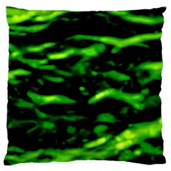 Green  Waves Abstract Series No3 Standard Flano Cushion Case (one Side) by DimitriosArt