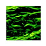 Green  Waves Abstract Series No3 Small Satin Scarf (Square) Front