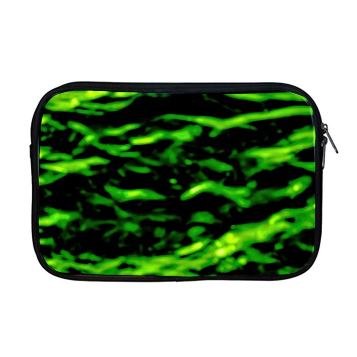 Green  Waves Abstract Series No3 Apple MacBook Pro 17  Zipper Case