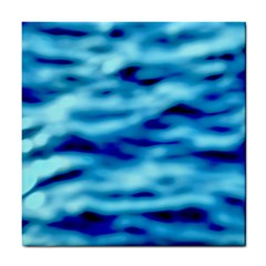 Blue Waves Abstract Series No4 Tile Coaster by DimitriosArt