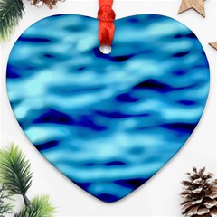 Blue Waves Abstract Series No4 Ornament (heart) by DimitriosArt