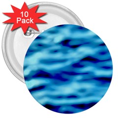 Blue Waves Abstract Series No4 3  Buttons (10 Pack)  by DimitriosArt