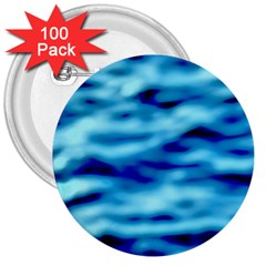 Blue Waves Abstract Series No4 3  Buttons (100 Pack)  by DimitriosArt