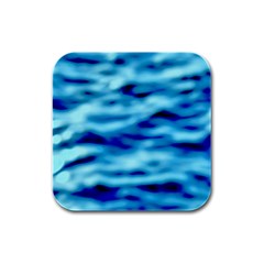 Blue Waves Abstract Series No4 Rubber Square Coaster (4 Pack) by DimitriosArt