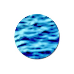 Blue Waves Abstract Series No4 Magnet 3  (round) by DimitriosArt