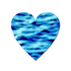 Blue Waves Abstract Series No4 Heart Magnet by DimitriosArt