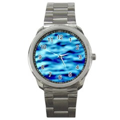 Blue Waves Abstract Series No4 Sport Metal Watch