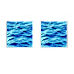 Blue Waves Abstract Series No4 Cufflinks (square) by DimitriosArt