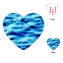 Blue Waves Abstract Series No4 Playing Cards Single Design (heart) by DimitriosArt