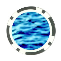 Blue Waves Abstract Series No4 Poker Chip Card Guard by DimitriosArt