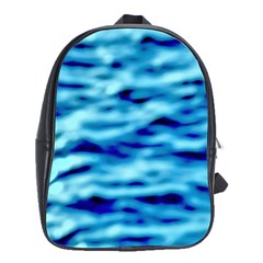 Blue Waves Abstract Series No4 School Bag (large) by DimitriosArt