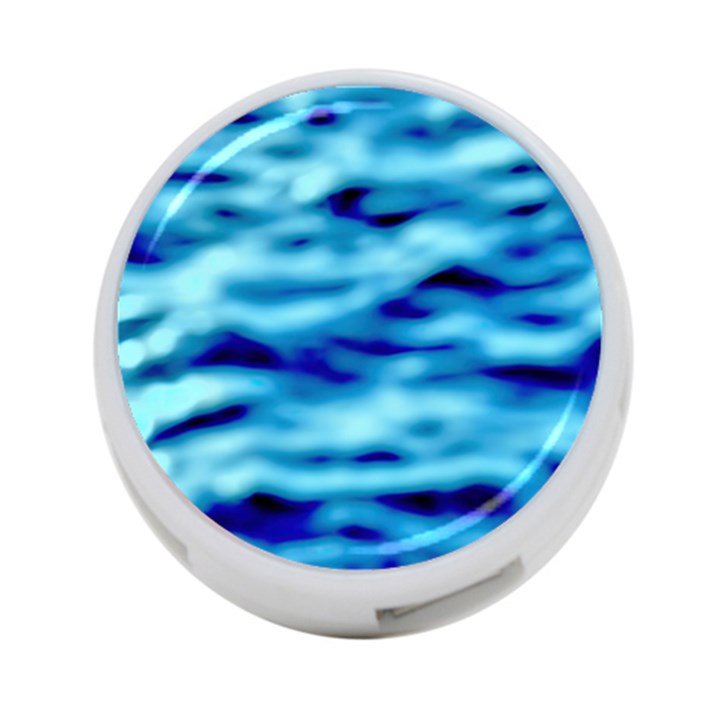 Blue Waves Abstract Series No4 4-Port USB Hub (Two Sides)