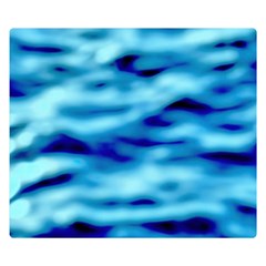 Blue Waves Abstract Series No4 Double Sided Flano Blanket (small)  by DimitriosArt