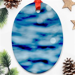 Blue Waves Abstract Series No5 Ornament (oval) by DimitriosArt