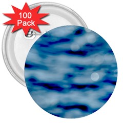 Blue Waves Abstract Series No5 3  Buttons (100 Pack)  by DimitriosArt