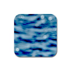 Blue Waves Abstract Series No5 Rubber Square Coaster (4 Pack) by DimitriosArt