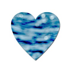 Blue Waves Abstract Series No5 Heart Magnet by DimitriosArt