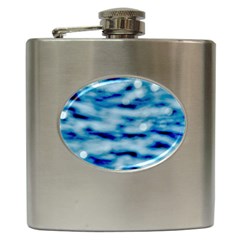 Blue Waves Abstract Series No5 Hip Flask (6 Oz) by DimitriosArt