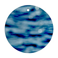 Blue Waves Abstract Series No5 Round Ornament (two Sides) by DimitriosArt