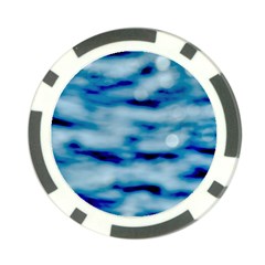 Blue Waves Abstract Series No5 Poker Chip Card Guard by DimitriosArt