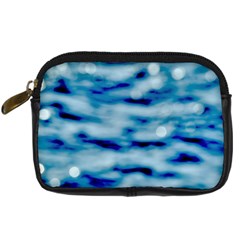 Blue Waves Abstract Series No5 Digital Camera Leather Case by DimitriosArt