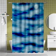 Blue Waves Abstract Series No5 Shower Curtain 48  X 72  (small)  by DimitriosArt