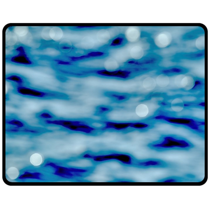 Blue Waves Abstract Series No5 Double Sided Fleece Blanket (Medium) 