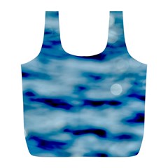 Blue Waves Abstract Series No5 Full Print Recycle Bag (l) by DimitriosArt