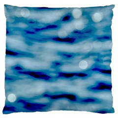 Blue Waves Abstract Series No5 Standard Flano Cushion Case (one Side) by DimitriosArt