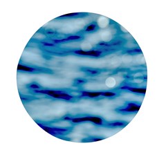 Blue Waves Abstract Series No5 Mini Round Pill Box by DimitriosArt