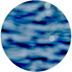 Blue Waves Abstract Series No5 Uv Print Round Tile Coaster by DimitriosArt