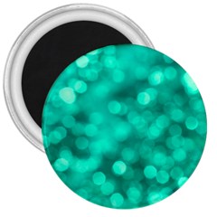 Light Reflections Abstract No9 Turquoise 3  Magnets by DimitriosArt