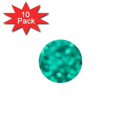 Light Reflections Abstract No9 Turquoise 1  Mini Buttons (10 Pack)  by DimitriosArt