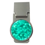 Light Reflections Abstract No9 Turquoise Money Clips (Round)  Front