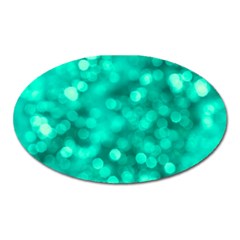 Light Reflections Abstract No9 Turquoise Oval Magnet by DimitriosArt